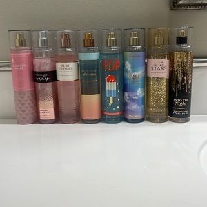 lot of 8, 8oz bath and body works fine fragrance mists, all nearly brand new